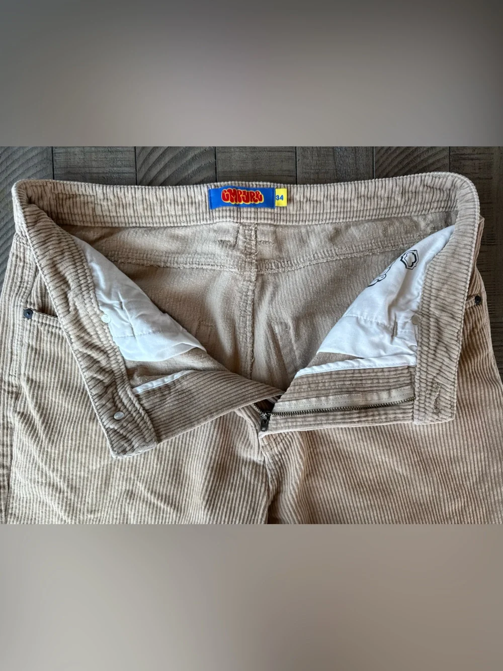 Empyre Relaxed Fit Corduroy - Casual Skater Pants Light Beige Men's Size 34